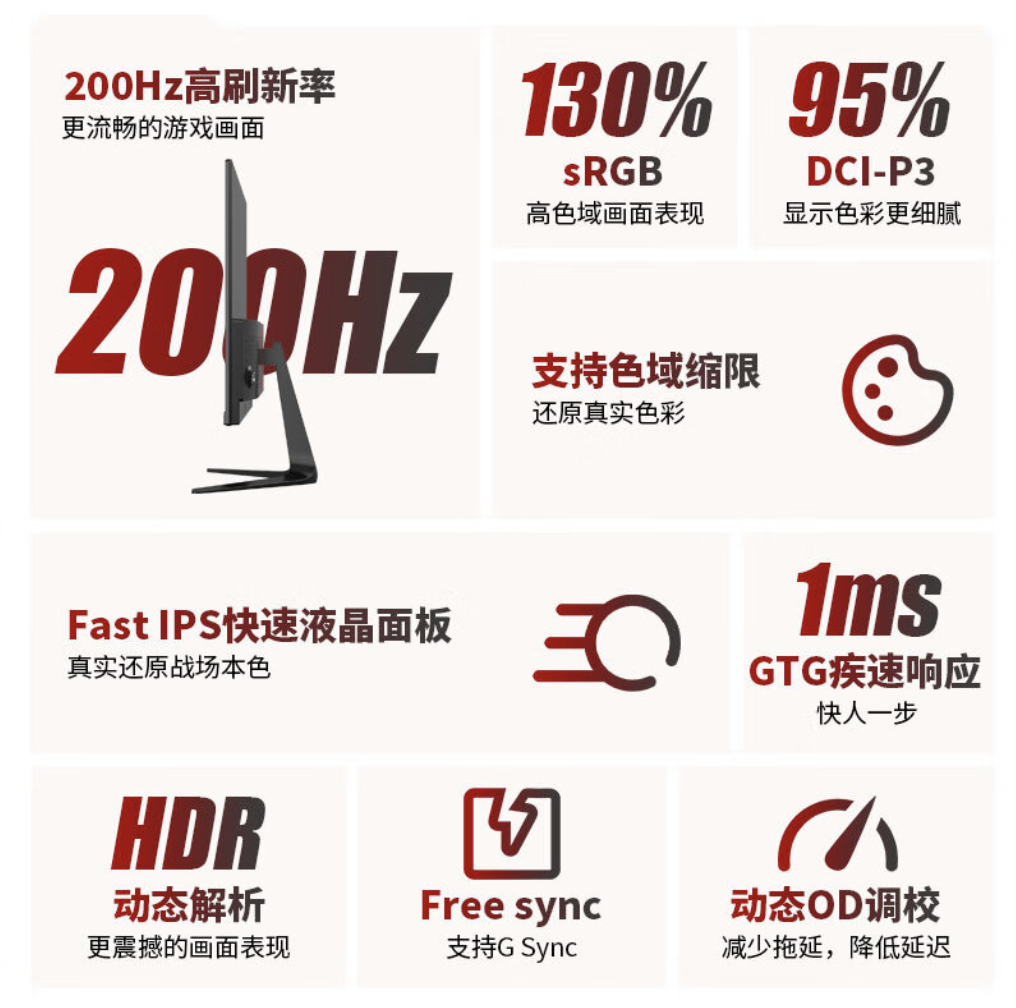 熊猫“S25F6”24.5 英寸显示器上架:1080P 200Hz,529 元