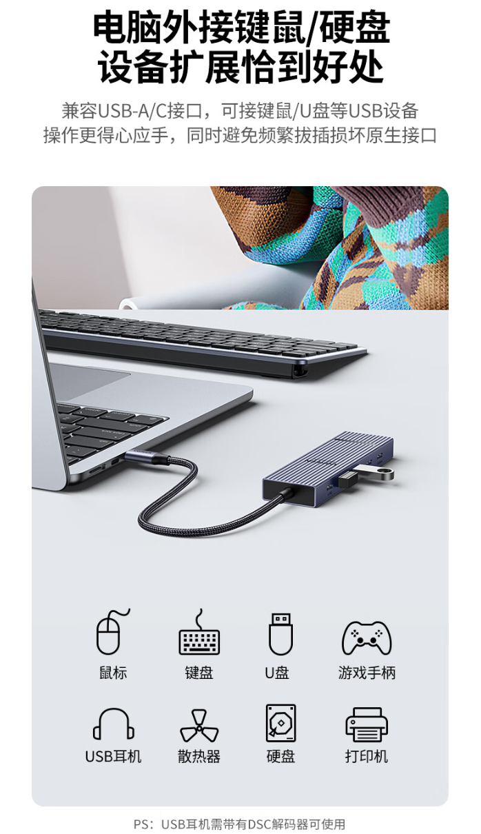 绿联鳍纹 6 合 1 扩展坞开售:PD3.0 快充协议、配 HDMI 2.0 接口,首发 129 元