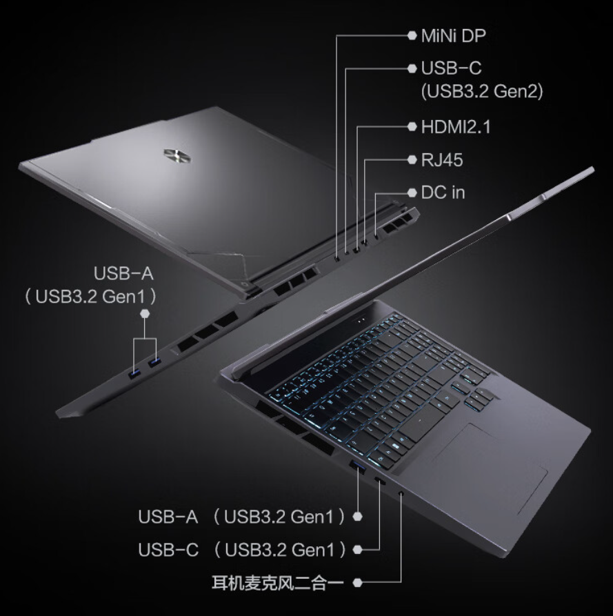 i7-12800HX + RTX 4070:机械革命极光 X 游戏本 16+1T 版 5555 元新低