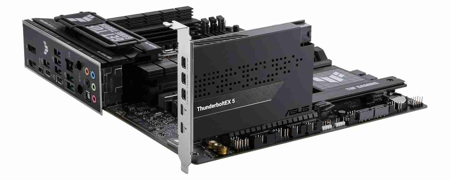 华硕推出 ThunderboltEX 5 扩展卡,提供双雷电 5 与三 miniDP in 接口