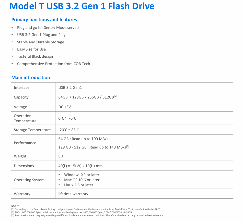 十铨推出 TEAMGROUP Model T USB 3.2 Gen 1 U 盘,适用于电动汽车行车记录仪