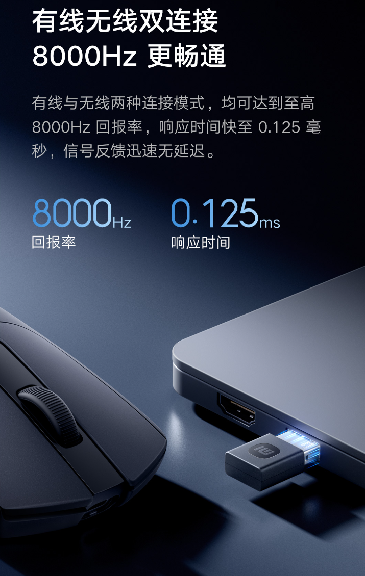 小米鼠标 X1 发布:8000Hz 回报率、65g 轻量化设计,众筹价 279 元
