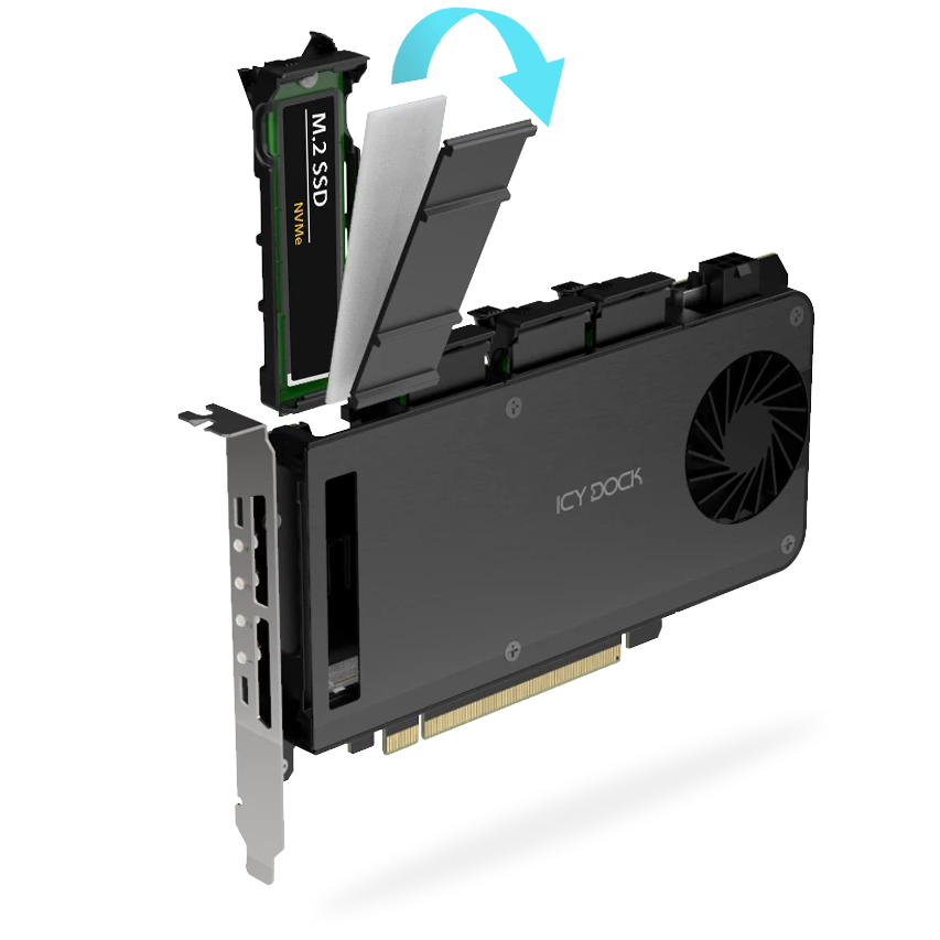 艾西达克推出 MB204MP-B 四盘位 M.2 固态硬盘抽取盒:支持 PCIe 5.0,2399 元