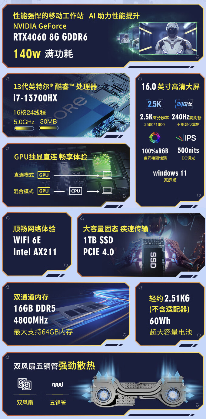 神舟战神 T8 Plus 游戏本新增配置开售，i7-13700HX + 16G + 1T + RTX4060 售 6999 元