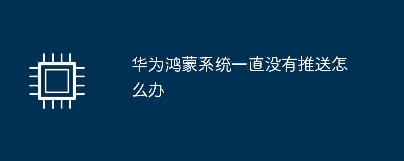 华为鸿蒙系统一直没有推送怎么办