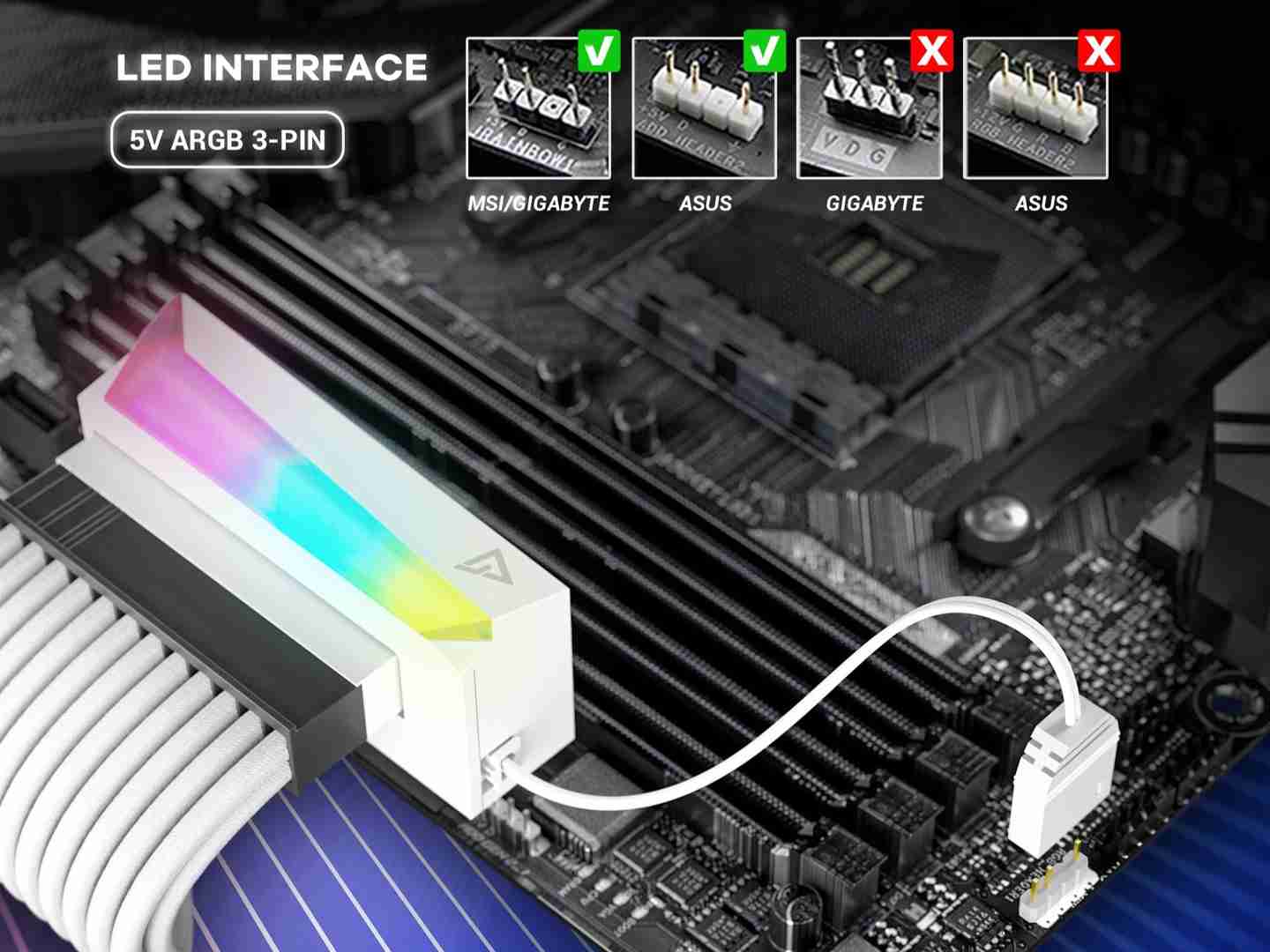 安钛克推出主板 24Pin 供电接口 90° 转接器,支持 ARGB 灯效
