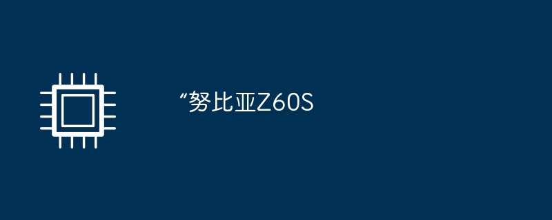 “努比亚Z60S