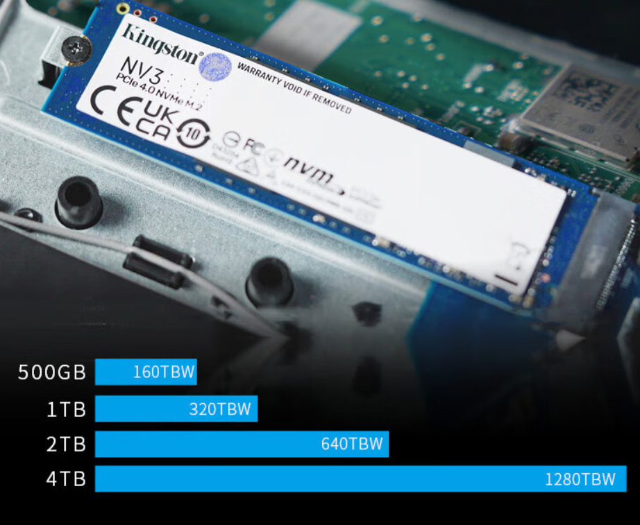 金士顿 NV3 M.2 SSD 国行开售:可选 512G-2TB、读速 5000 MB/s,319 元起