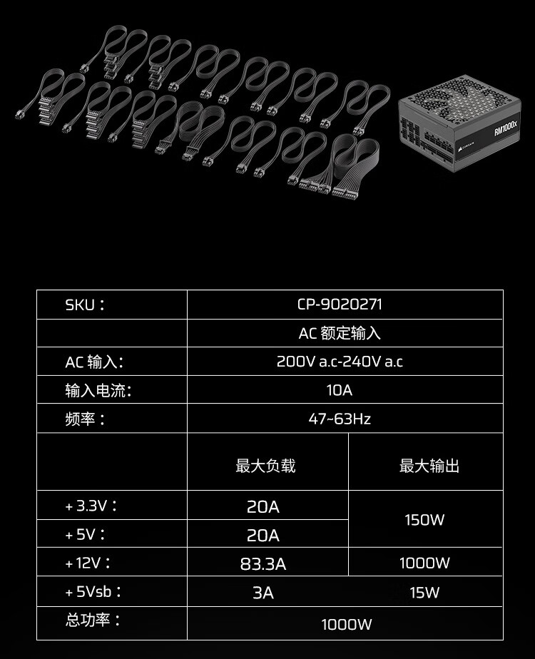 海盗船 RMx 系列 ATX 3.1 金牌全模组电源国行上市:750W、850W、1000W 可选,999 元起