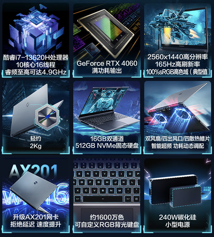 机械革命极光 15 笔记本新增配置 5 月 20 日开售:i7-13620H + RTX4060 + 16G + 512G 售 5699 元