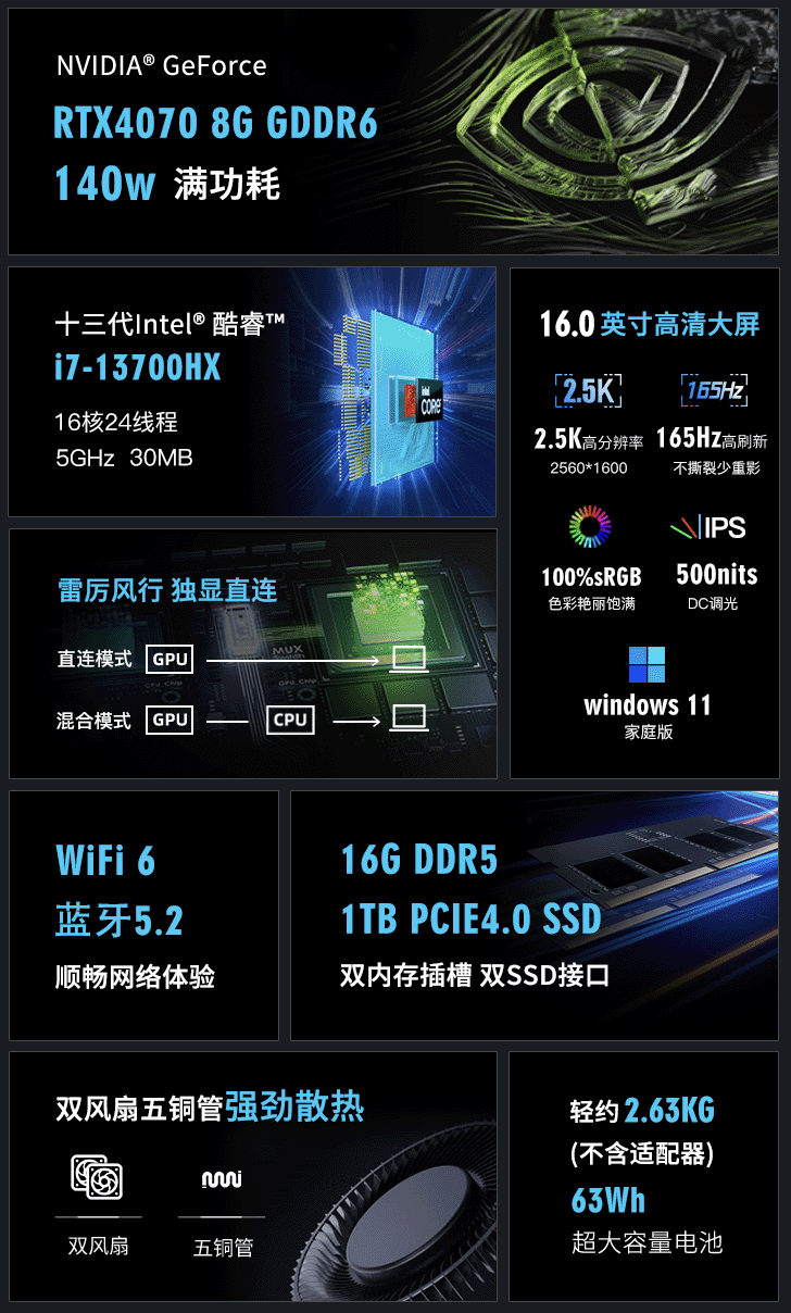 神舟战神 T8 Pro 游戏本新增配置 9 月 5 日开售:i7-13700HX + 16G + 1T + RTX4070 售 6999 元
