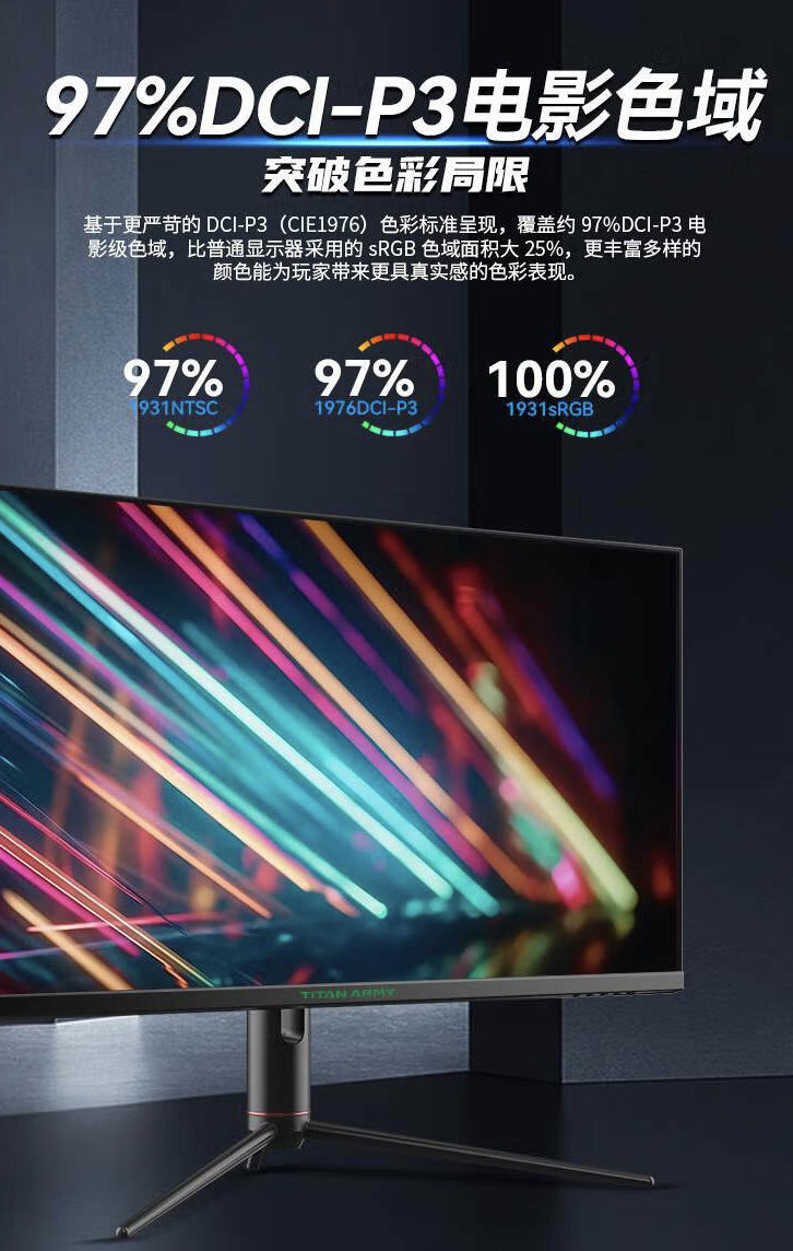 泰坦军团推出“P32A2S2”31.5 英寸显示器:2K 240Hz,2299 元