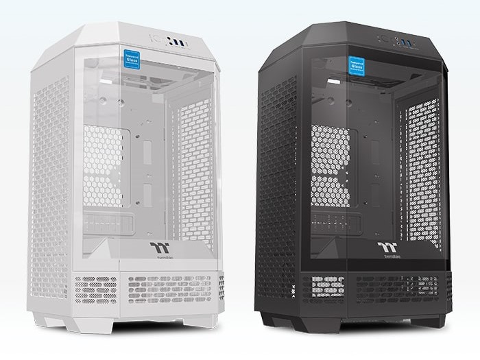 延续八角柱设计,曜越展出透视 Tower 250/600 机箱