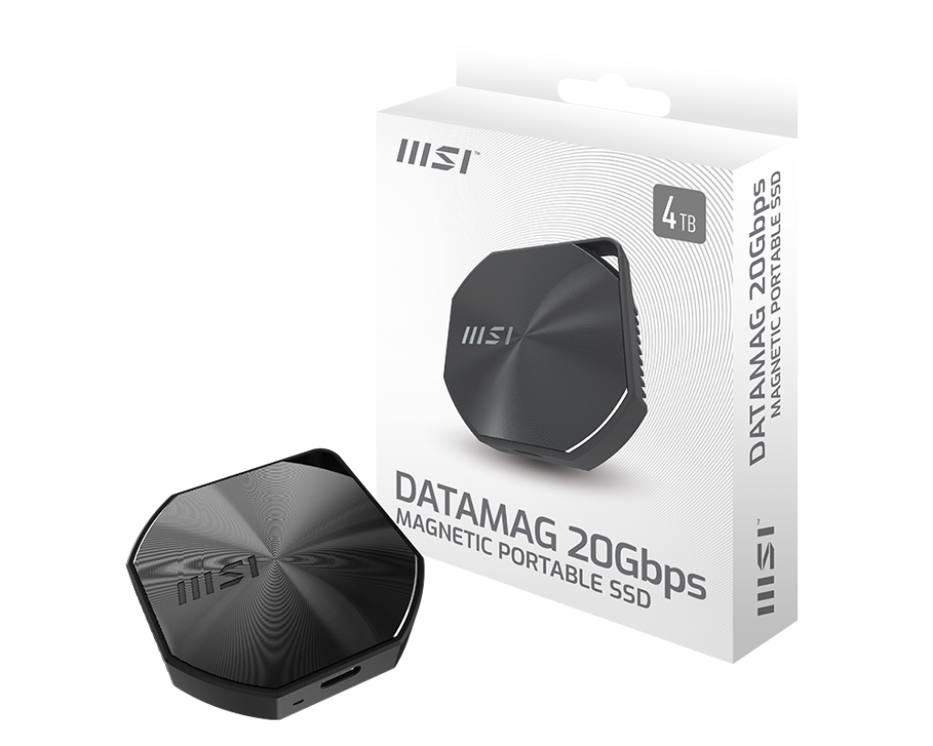 微星首款磁吸移动固态硬盘 DATAMAG 20Gbps 发布,最高 4TB 容量