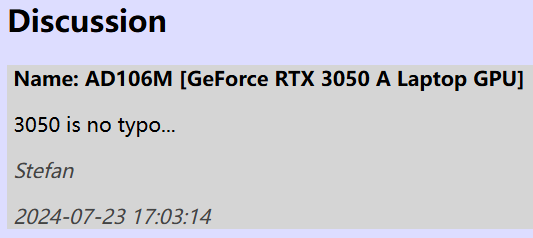 英伟达 RTX 3050 A 笔记本独显曝光,采用 RTX 40 系同款架构 AD106 GPU