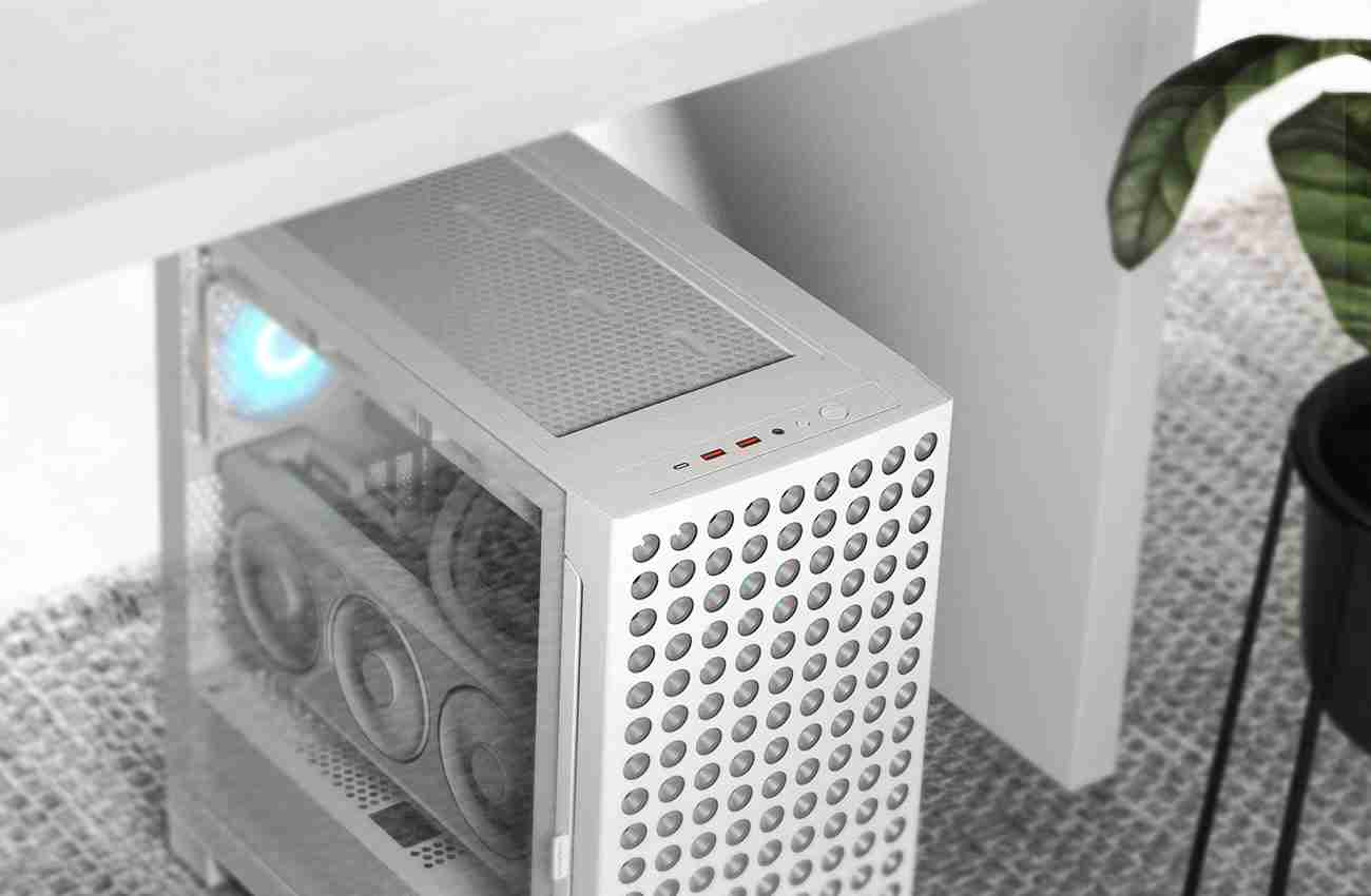 骨伽推出 Airface ECO RGB 中塔机箱:前部“洞洞板”锥形通风孔设计