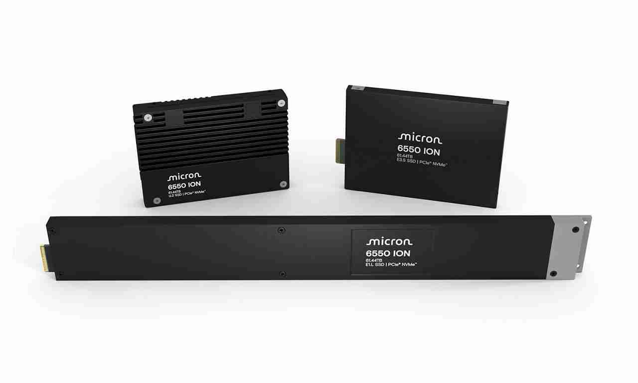 美光宣布全球首款 61.44TB PCIe 5.0 固态硬盘 6550 ION 出样
