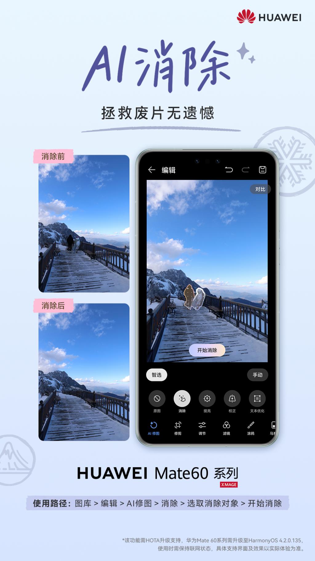 华为 Mate 60 系列最佳入手时机,新增 AI 消除 + 影像升级,更可享秋日礼遇活动