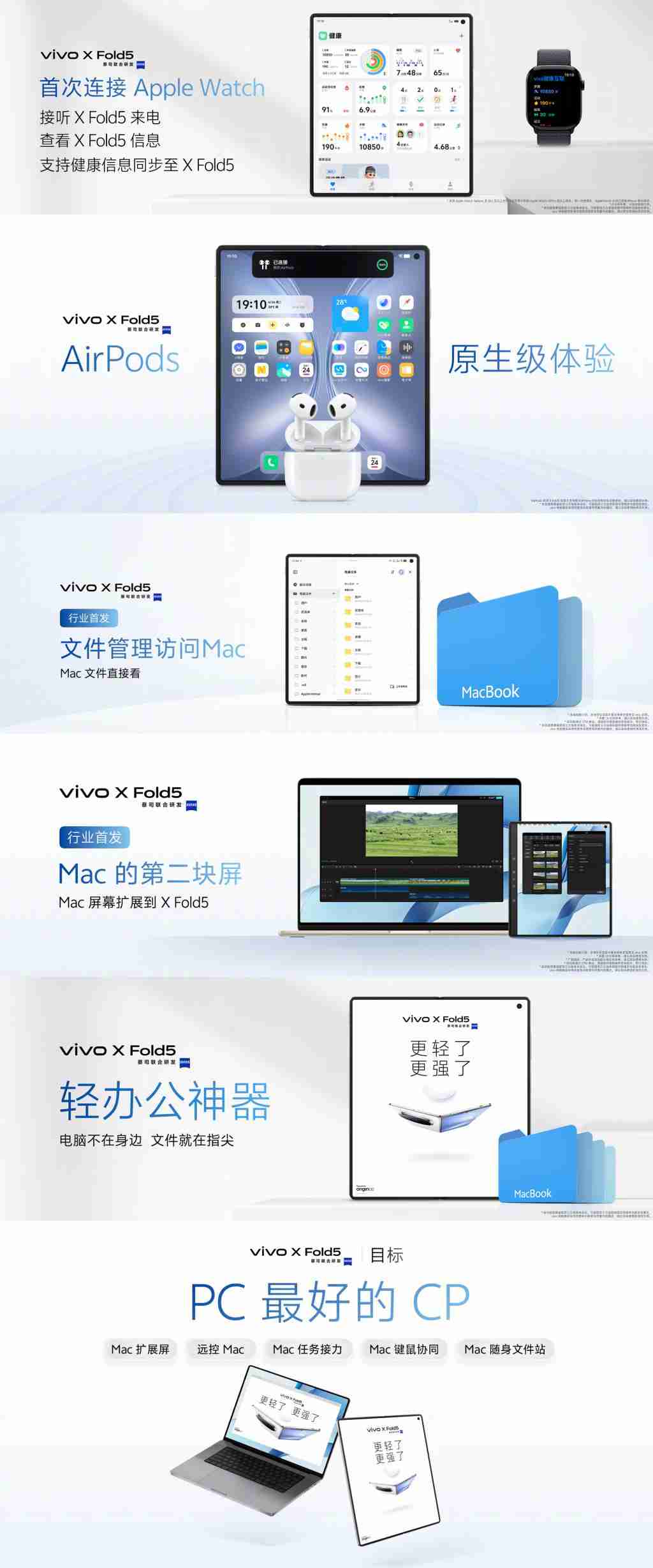 全球最轻大折叠 vivo X Fold5 正式发布,售价 6999 元起!