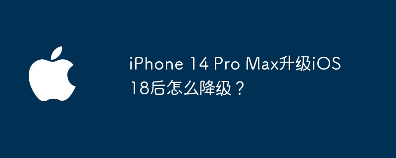 iPhone 14 Pro Max升级iOS 18后怎么降级?