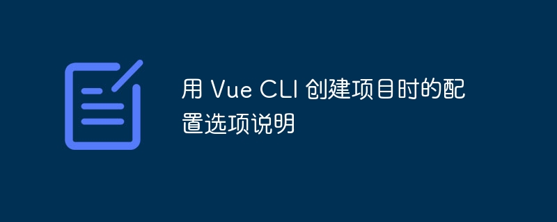 用 Vue CLI 创建项目时的配置选项说明