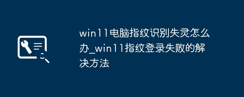Win11指纹识别失效怎么办