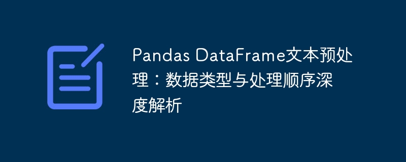 Pandas DataFrame文本预处理:数据类型与处理顺序深度解析