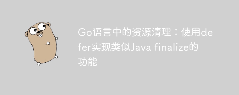 Go语言中的资源清理:使用defer实现类似Java finalize的功能