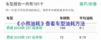 小熊油耗怎么查各车油耗