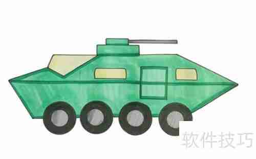 特警战车简笔画:硬核机甲风格