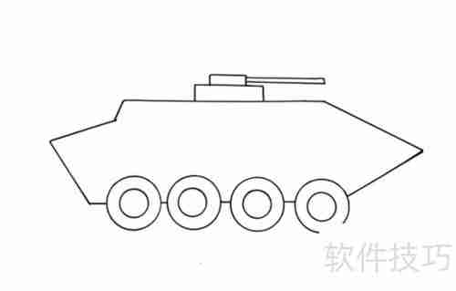特警战车简笔画:硬核机甲风格