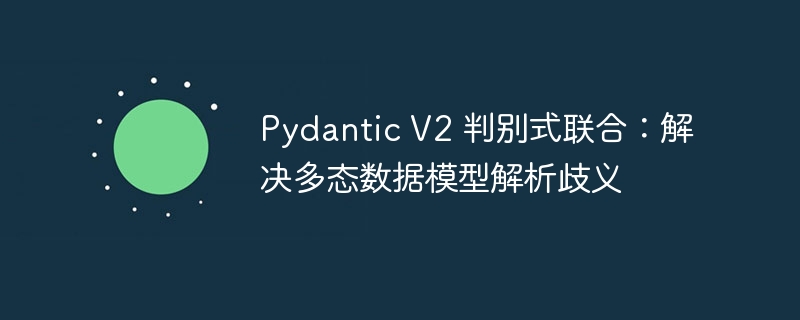 Pydantic V2 判别式联合:解决多态数据模型解析歧义