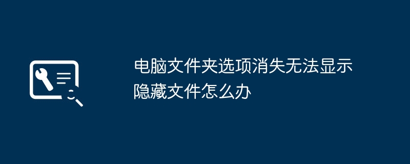 文件夹选项消失怎么恢复隐藏文件
