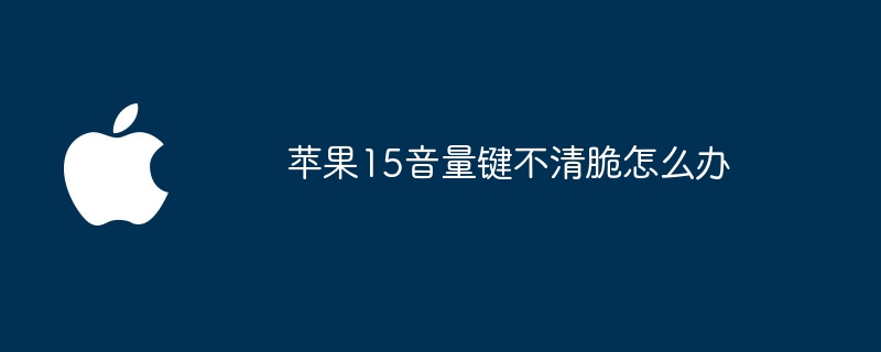 苹果15音量键不清脆怎么办
