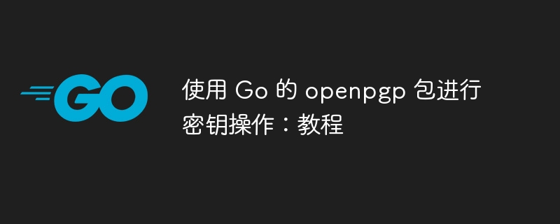 使用 Go 的 openpgp 包进行密钥操作:教程