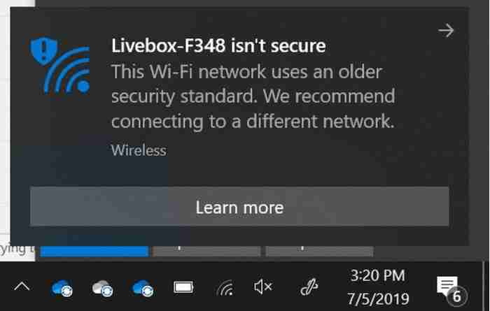Win10将拒绝接入WEP和TKIP协议的WiFi网络