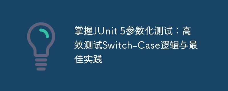 掌握JUnit 5参数化测试：高效测试Switch-Case逻辑与最佳实践