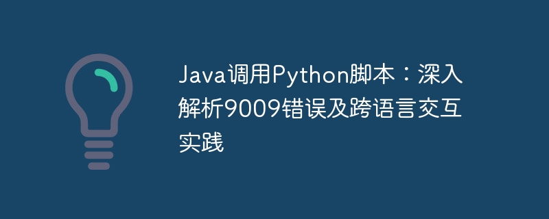 Java调用Python脚本:深入解析9009错误及跨语言交互实践