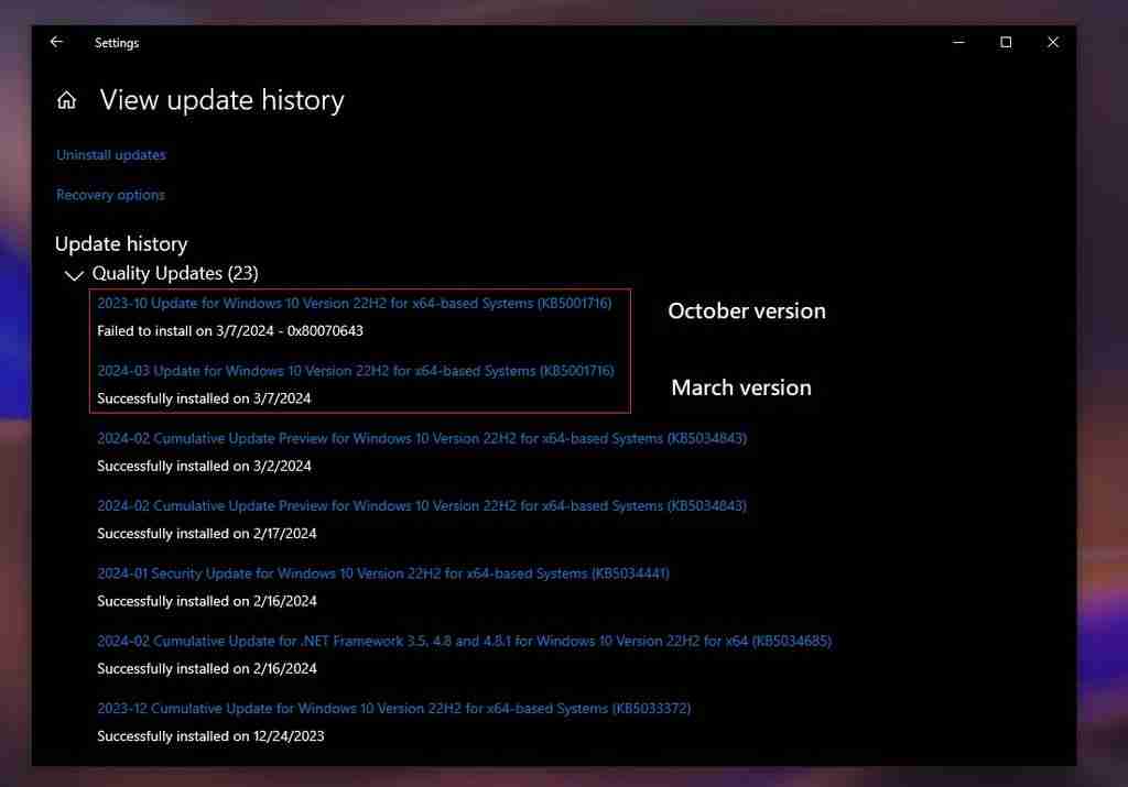 Windows Update 出错:Win10 安装 3 月更新后再推送去年 10 月更