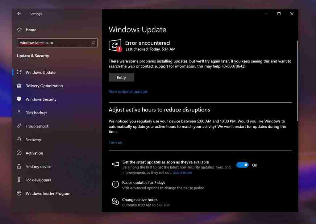 Windows Update 出错:Win10 安装 3 月更新后再推送去年 10 月更