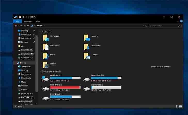 Win10 1909更新文件资源管理器内置搜索功能