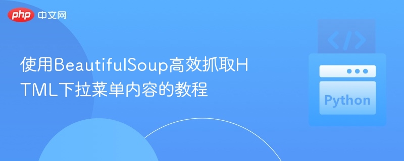 使用BeautifulSoup高效抓取HTML下拉菜单内容的教程