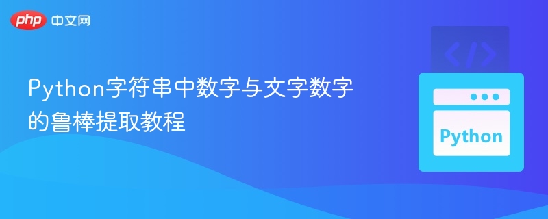 Python字符串中数字与文字数字的鲁棒提取教程