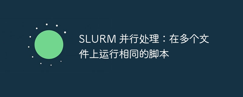 SLURM 并行处理:在多个文件上运行相同的脚本