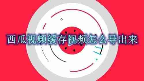怎么把西瓜视频缓存的视频弄出来