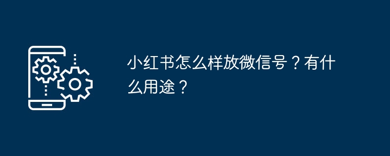 小红书怎么样放微信号?有什么用途?