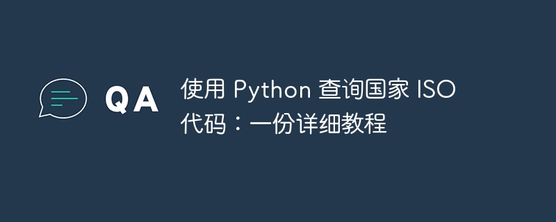 使用 Python 查询国家 ISO 代码:一份详细教程