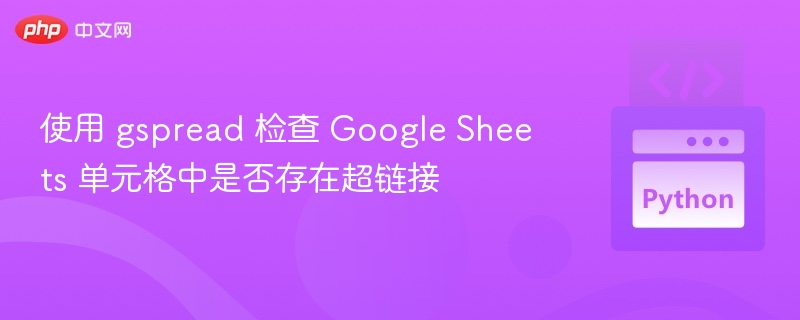 使用 gspread 检查 Google Sheets 单元格中是否存在超链接
