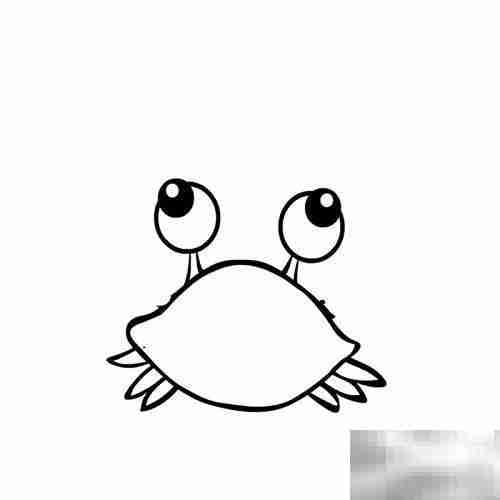 大眼睛螃蟹简笔画教程
