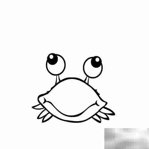 大眼睛螃蟹简笔画教程